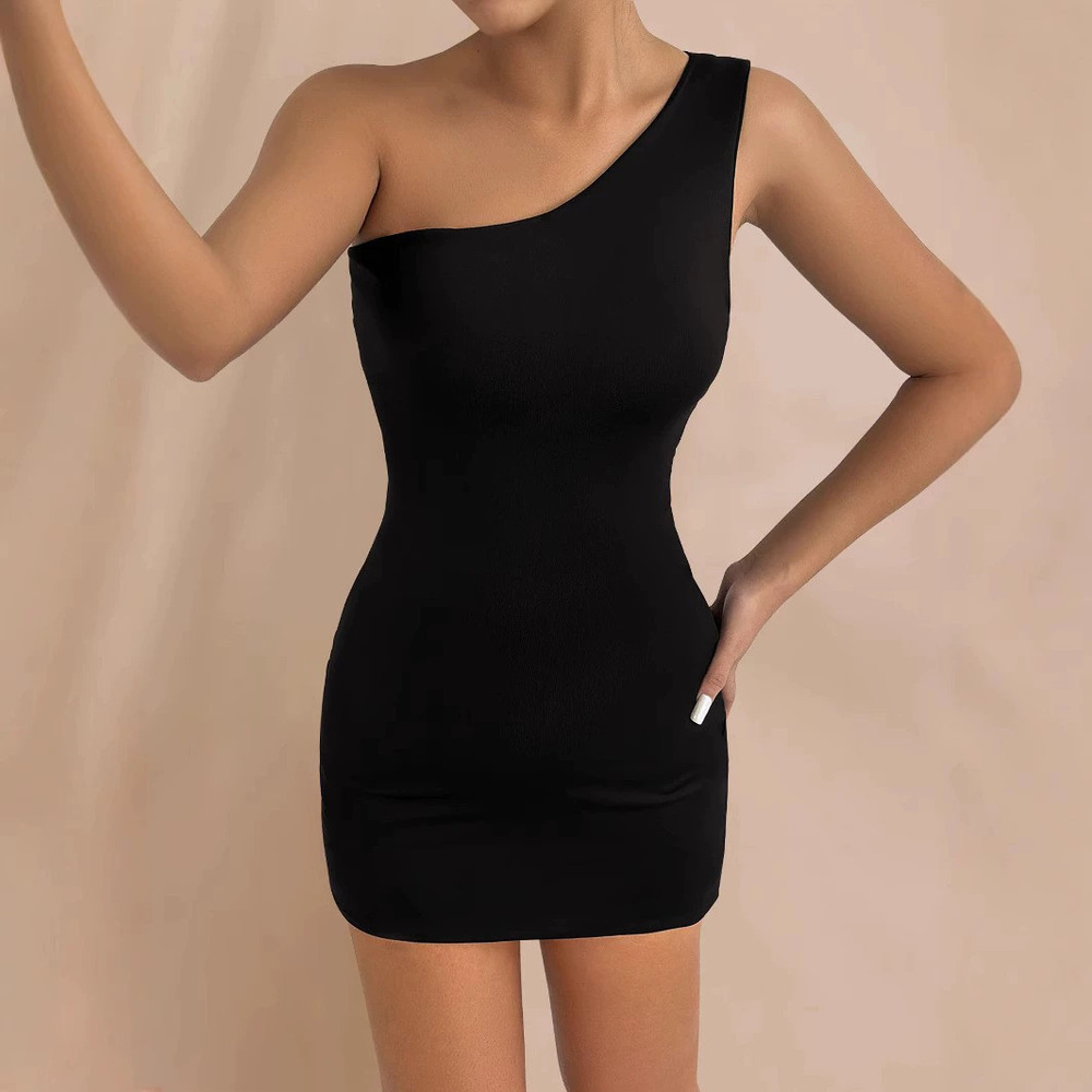 Zara One Shoulder Sleeveless Short Asymmetric Cutout Bodycon Dress Fall